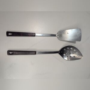 Vintage Kaylan Stainless Steel Utensils- Slotted Spoon & Spatula Mid Century